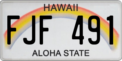 HI license plate FJF491