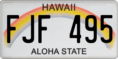 HI license plate FJF495