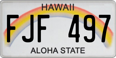 HI license plate FJF497