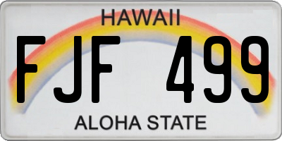HI license plate FJF499