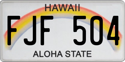 HI license plate FJF504