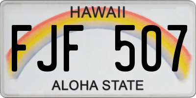 HI license plate FJF507