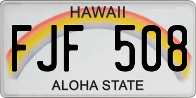 HI license plate FJF508