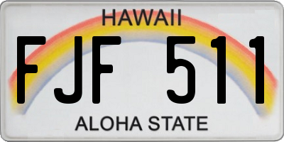 HI license plate FJF511