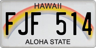 HI license plate FJF514