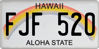 HI license plate FJF520