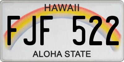 HI license plate FJF522
