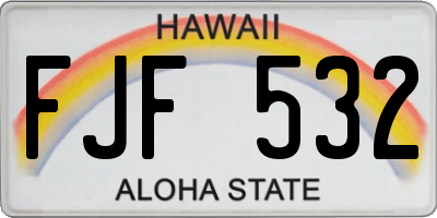 HI license plate FJF532