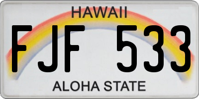 HI license plate FJF533