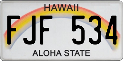 HI license plate FJF534