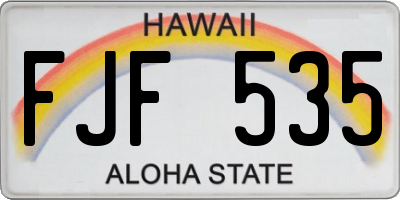HI license plate FJF535
