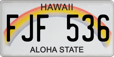 HI license plate FJF536