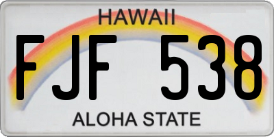 HI license plate FJF538