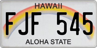 HI license plate FJF545