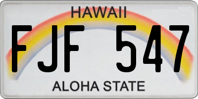 HI license plate FJF547
