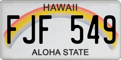 HI license plate FJF549