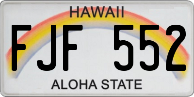 HI license plate FJF552