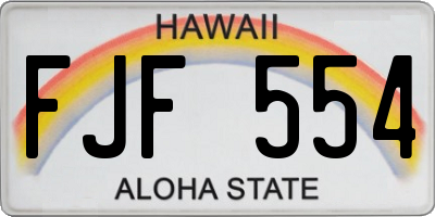 HI license plate FJF554