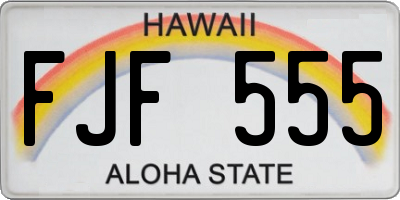 HI license plate FJF555