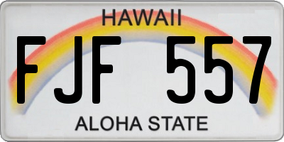 HI license plate FJF557