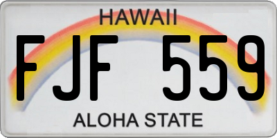 HI license plate FJF559