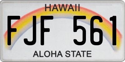 HI license plate FJF561