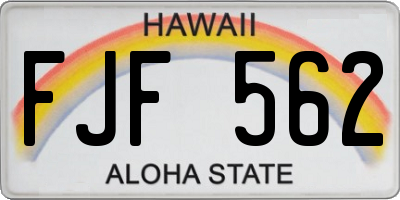 HI license plate FJF562