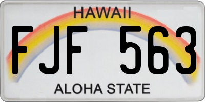 HI license plate FJF563