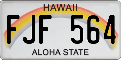 HI license plate FJF564