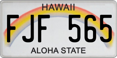 HI license plate FJF565