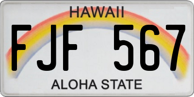 HI license plate FJF567