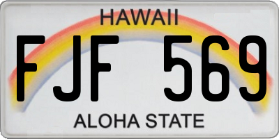 HI license plate FJF569