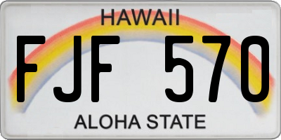 HI license plate FJF570