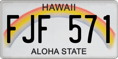 HI license plate FJF571