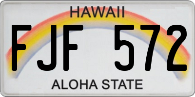HI license plate FJF572