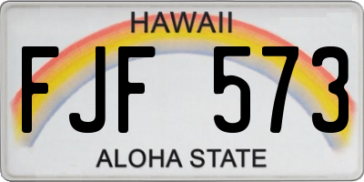 HI license plate FJF573
