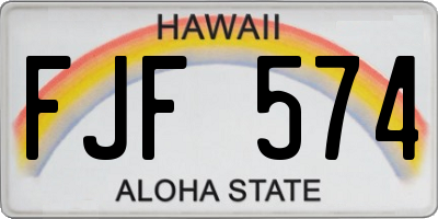 HI license plate FJF574