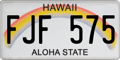 HI license plate FJF575