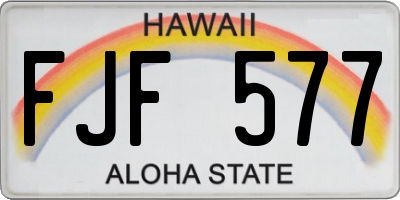 HI license plate FJF577