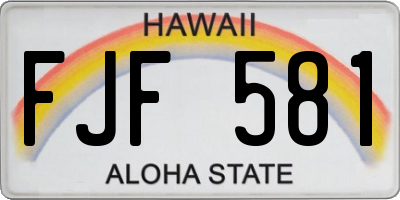 HI license plate FJF581