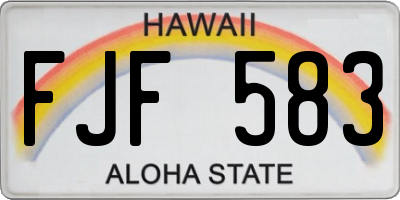 HI license plate FJF583