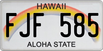 HI license plate FJF585