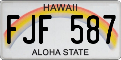 HI license plate FJF587