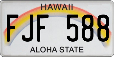 HI license plate FJF588