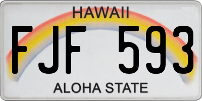 HI license plate FJF593