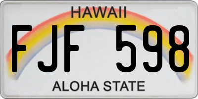 HI license plate FJF598