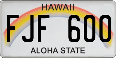 HI license plate FJF600