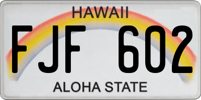 HI license plate FJF602