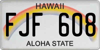 HI license plate FJF608