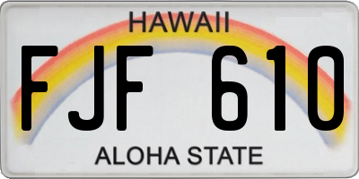 HI license plate FJF610
